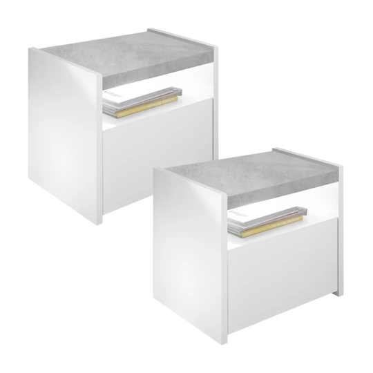 Devin 2 Drawers Bedside Table