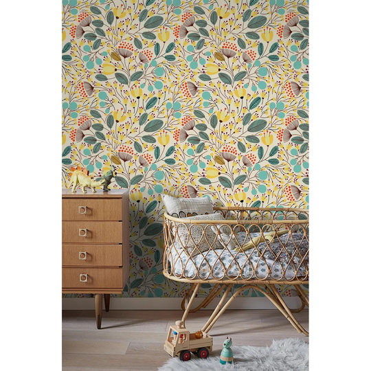 Walllpaper Roll 416X254cm Kitchen Livingroom Bedroom Mural Decoration Wallpaper Material With Print - Utensil Springful Floral