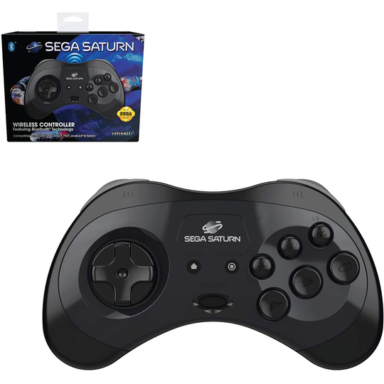Retro-Bit Official SEGA Saturn Wireless Bluetooth Controller for PC/Switch & Android
