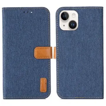 Jeans Series iPhone 14 Wallet Case - Dark Blue