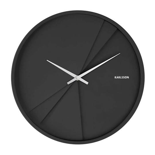 Lines Round Wooden Clock 30cm Wall Clock