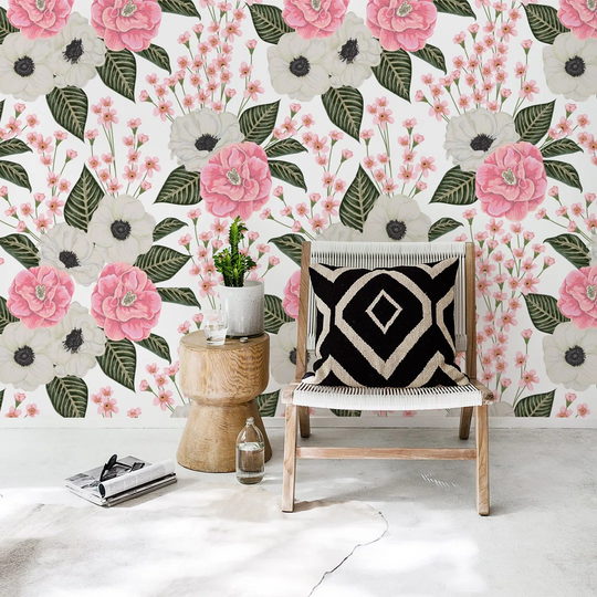 Urbanna Utensil Floral Camellias Floral Wallpaper