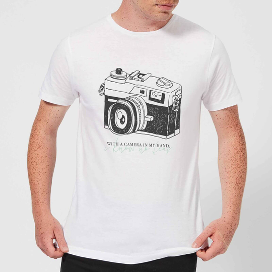 With A Camera In My Hand, I Know No Fear T-Shirt - White - 5XL - White