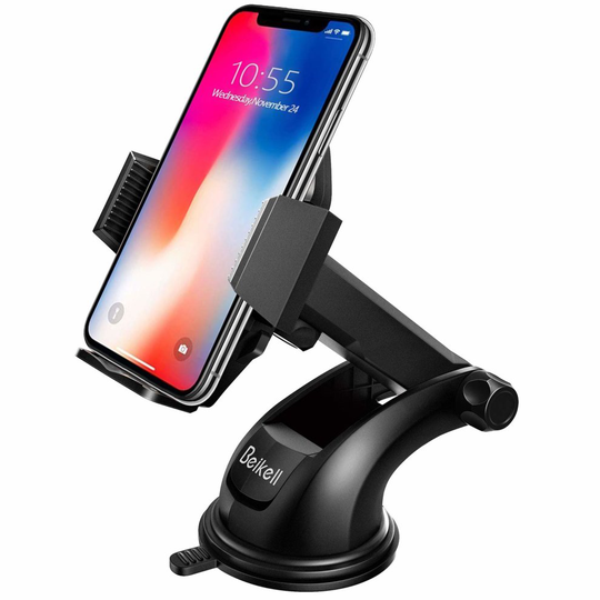 Car Phone Holder,Beikell Car Phone Mount Cradle - Phone Holder for Car with One Button Release and Strong Sticky Gel Pad for iPhone X/ 8/ 7/ 7...