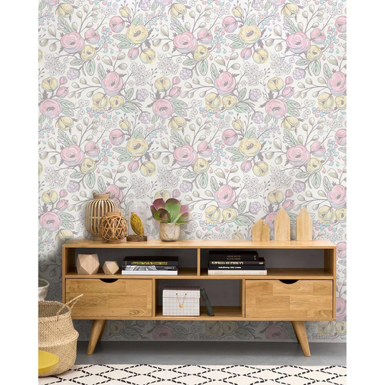 Jelisia 3.12m x 2.19m Matte Wallpaper Roll