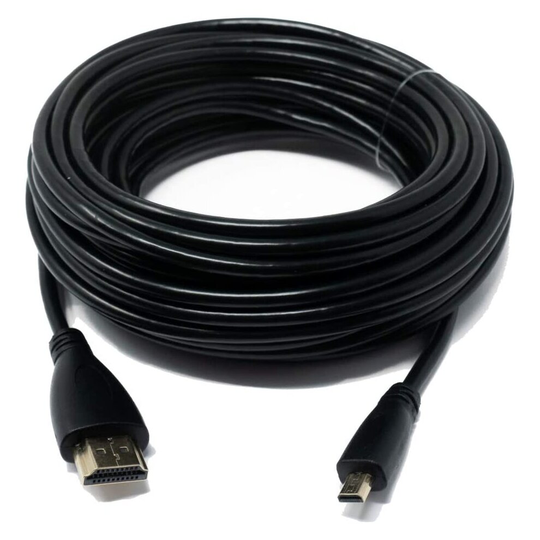 SYSTEM-S HDMI Cable 10 m Male to Micro Plug Adapter in Black