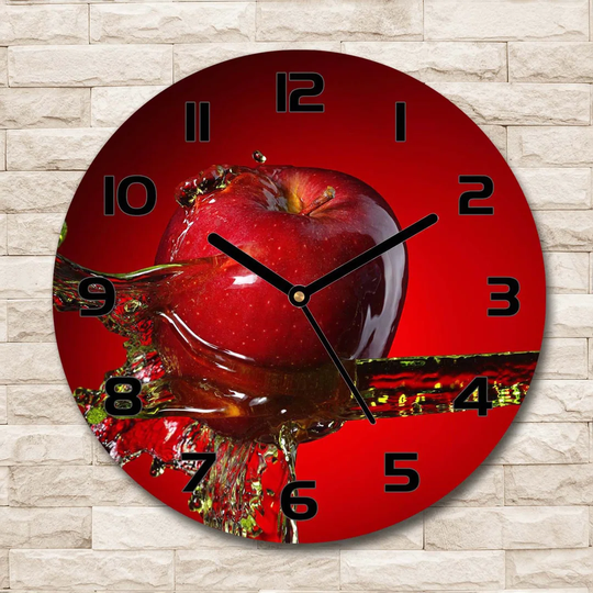 Decoration Picture Art Modern Kitchen Living Room Apple and Water 30cm Silent Wall Clock