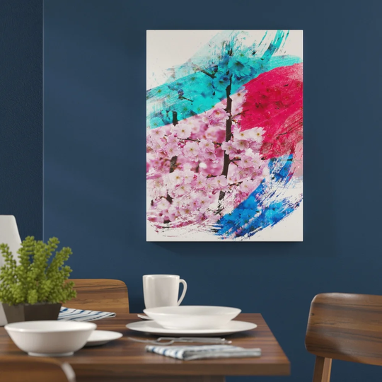 'Pink Cherry Blossom Tree' Graphic Art Print Poster