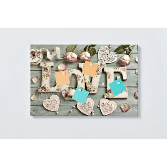 Love Magnetic Wall Mounted Cork Board