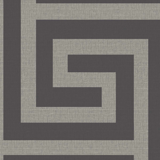 Belgravia Decor Giorgio Greek Key Gunmetal/Silver Wallpaper