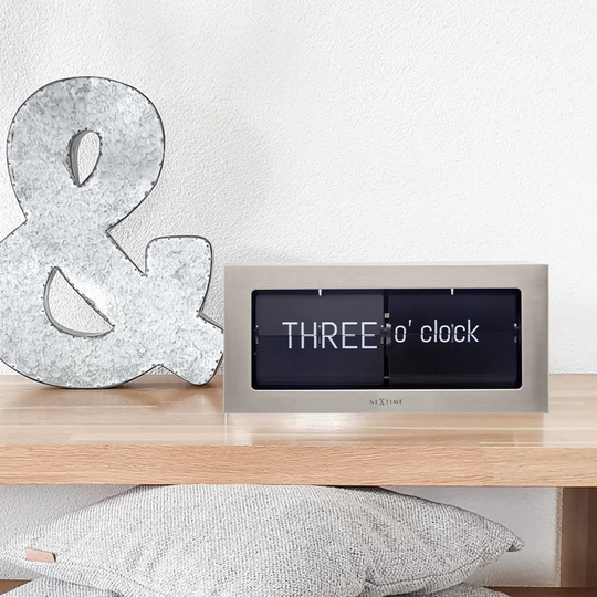 Analog Stainless Steel Quartz Tabletop Clock