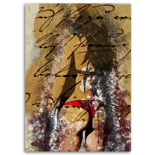 Canvas Print Bikini Retro Woman