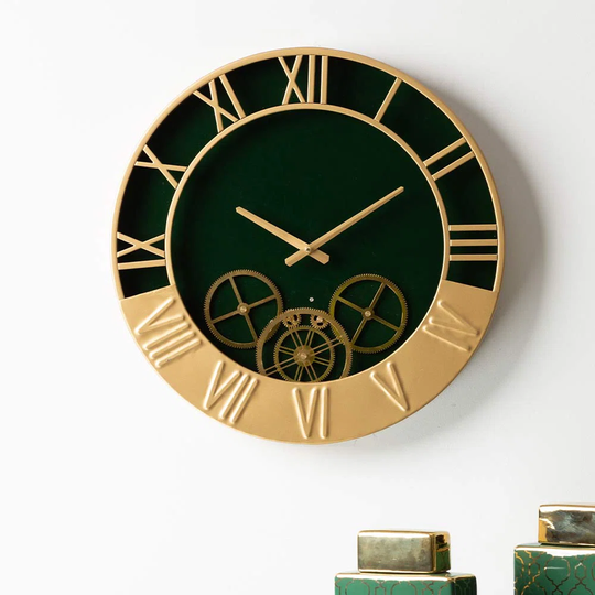 52cm Gears Wall Clock, Circular Wall clocks for Living Room and Bedroom with Roman Numbers