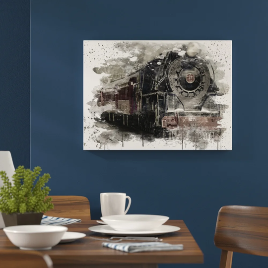 'Vintage Steam Train' Graphic Art Print Poster