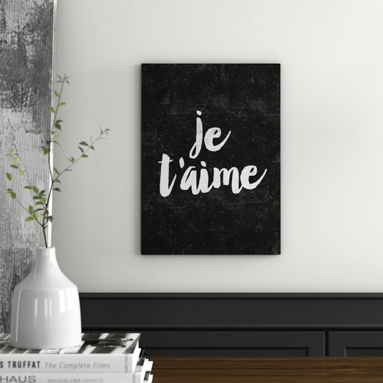 Je Taime by Brett Wilson - Unframed Typography Print on Paper