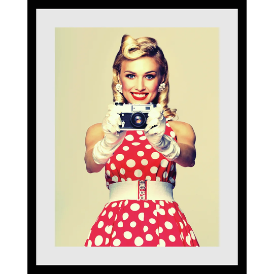 'Woman with camera' Framed Graphic Art