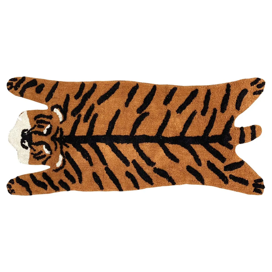 Furn. Tiger Woven Cotton Anti-slip Bath Mat Burnt Orange