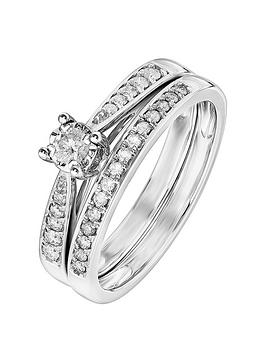 Love Diamond 9Ct White Gold 30 Point Diamond Bridal Set