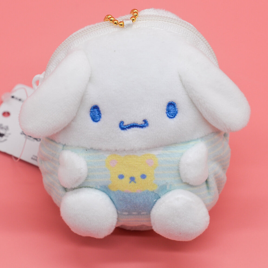 (Cinnamoroll, 9cm/3.5inch) Kawaii Kuromi My Melody Plush Coin Bag Soft Keychain Pendant Handbag Accessories
