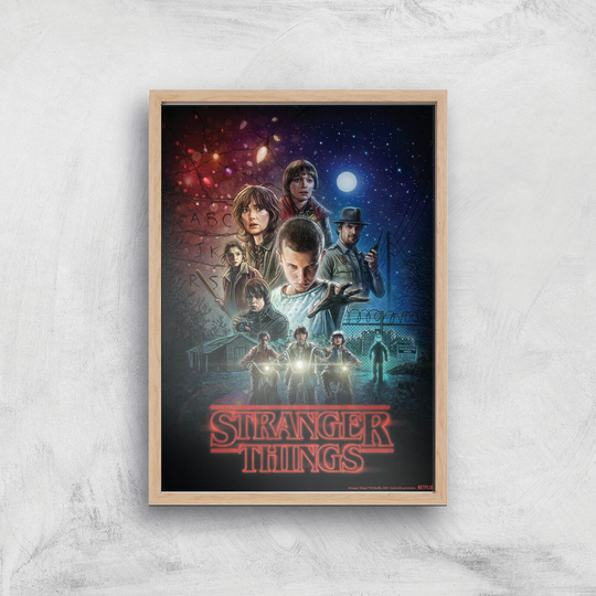 Stranger Things Season One Poster Giclee Art Print - A3 - Wooden Frame