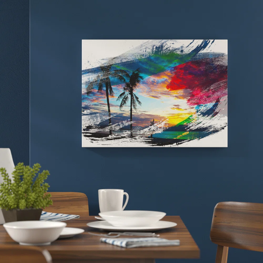 'Landscape Beach Sunset' Graphic Art Print Poster