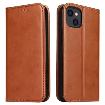 Fierre Shann iPhone 14 Wallet Case - Brown