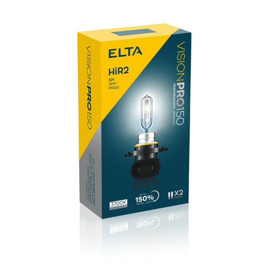 Elta HIR2 9012 Xenon White Upgrade Headlight Bulbs Pair 150% More Light