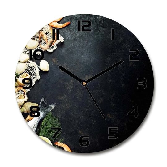 Decoration Picture Art Modern Kitchen Living Room Seafood 30cm Silent Wall Clock
