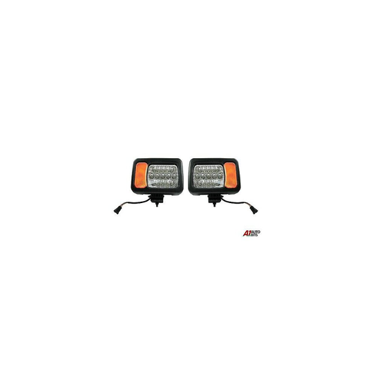 L+R For JCB Telehandler Loader Loadall Headlights Head Led Lights Wired Headlamp