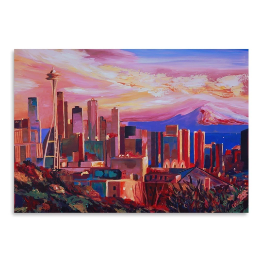 Seattle 3 by M Bleichner - Unframed Painting Print on Paper