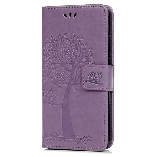Samsung Galaxy A40 Case Flip Premium Wallet Phone Case Shockproof PU Leather Owl Tree Embossed Magnet Cover for Samsung Galaxy A40 with Kickstand Card