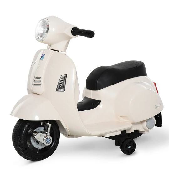 Reiten Kids Vespa Ride On Motorcycle 6V Electric Toy - White