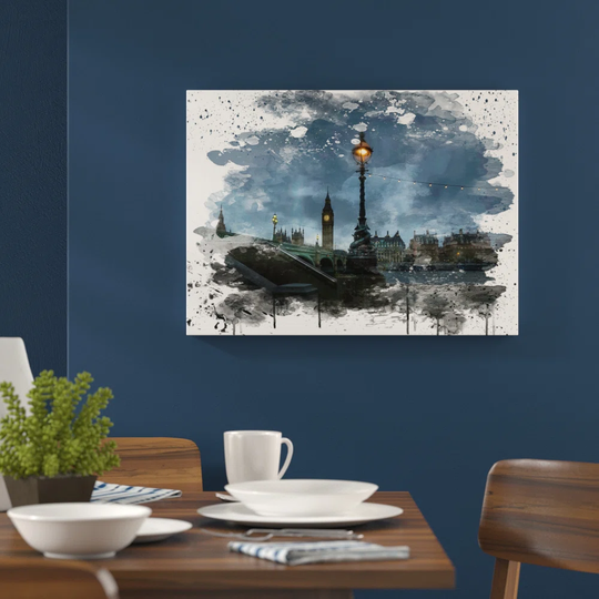 'London Big Ben Houses of Parliament' Graphic Art Print Poster