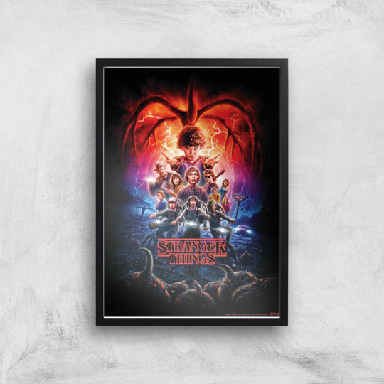Stranger Things Season Two Poster Giclee Art Print - A4 - Black Frame