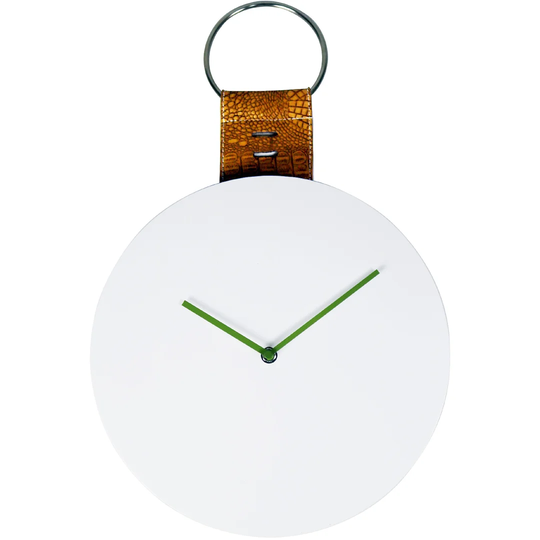 Modern Wooden And Leather 30cm Wall Clock
