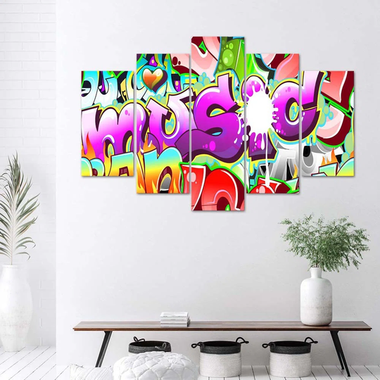 Canvas Print Abstract Graffiti Music