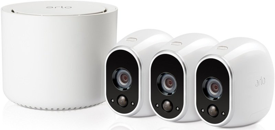 Arlo HD Smart Home Security Cameras | Wire-Free | Night Vision | Indoor/Outdoor | HD | Free Cloud Storage Included | 3 Camera Kit | VMS3330