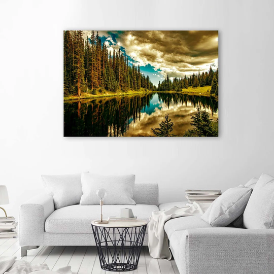 Canvas Print Forest Mountain Lake Nature