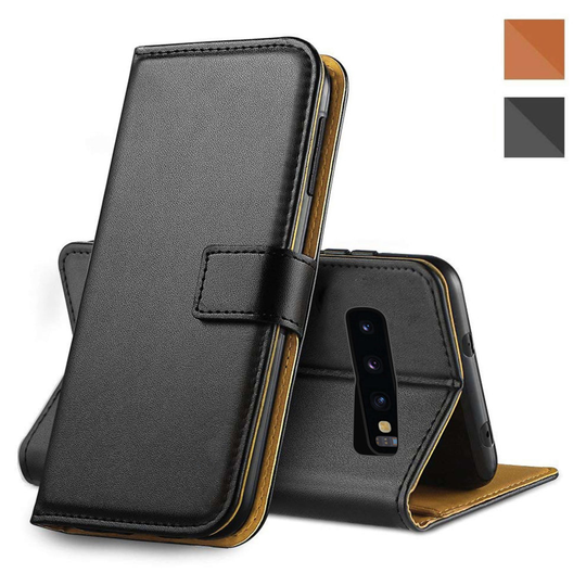 (Samsung Galaxy S10e, Black) Luxury Leather Flip Wallet Phone Case Cover Cash and Card Slots Magnetic Kickstand + Screen Protector Samsung Galaxy S10