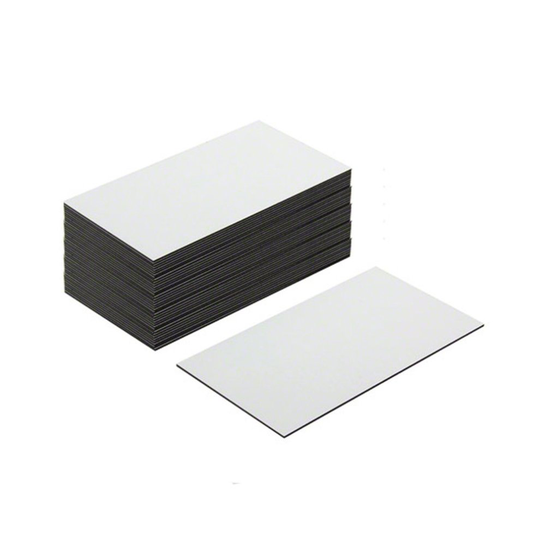 Magnet Expert® Flexible Magnetic Labels with Gloss White Dry Wipe Surface (89 x 51 x 0.76mm) (Pack of 100)