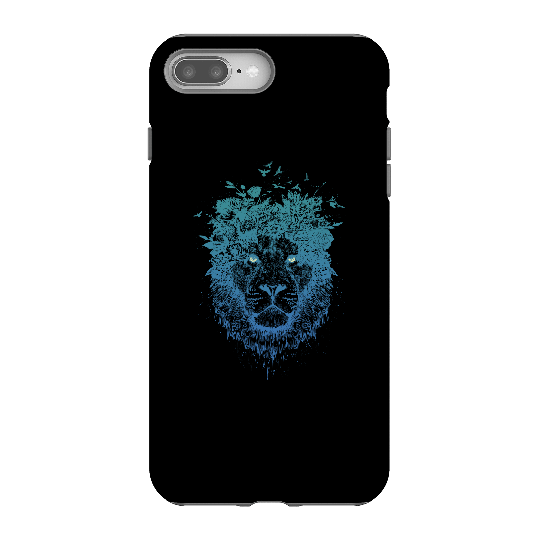 Balazs Solti Lion And Butterflies Phone Case for iPhone and Android - iPhone 8 Plus - Tough Case - Gloss
