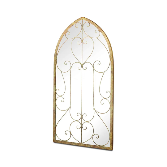 Mirroroutlet Home & Garden Lancaster Metal Leaf Arch Shaped Decorative Window Opening Garden Mirror 100Cm X 50Cm
