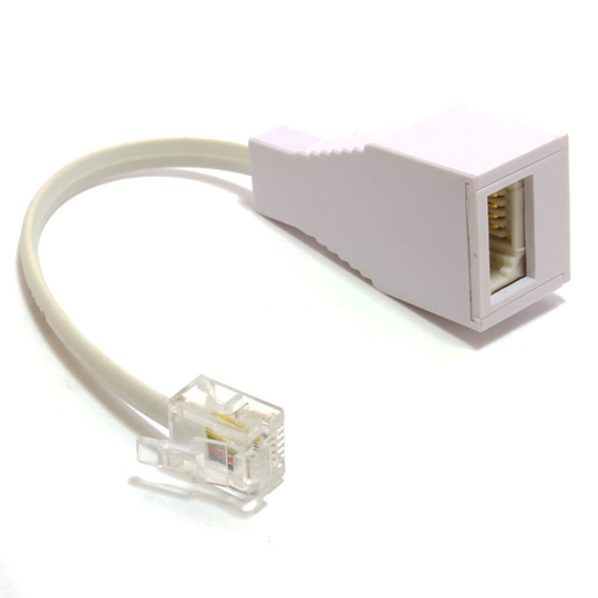 kenable RJ11 4 Wire to BT Telephone Female Socket US To UK Adapter 6P4C 10cm