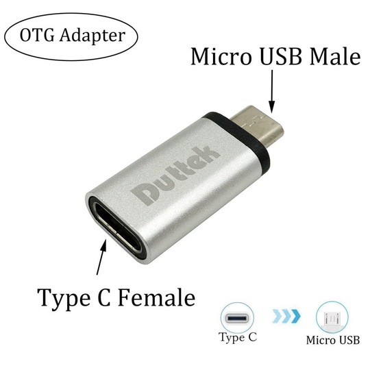 Duttek USB3.1 Type C OTG Adapter, USB C Female to Micro USB Male OTG (On the Go) Converter Data Sync Adapter for Galaxy S7,S7 Edge, LG G4, Nexus 6...