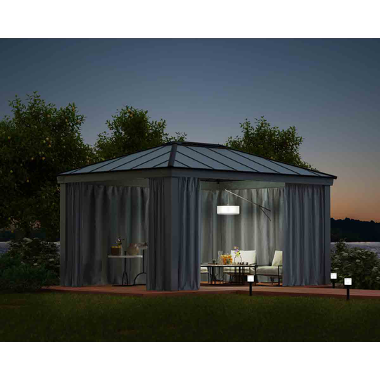 Palram - Canopia Canopia by Palram Dallas 4900 Garden Gazebo Curtain Set 4Pc - Grey