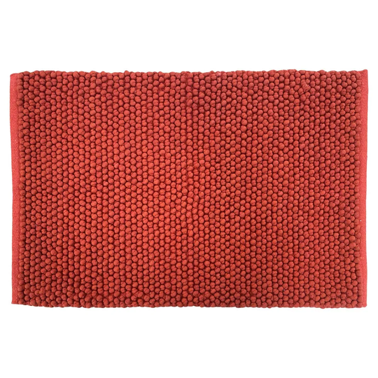 Furn. Bobble Woven Anti-slip Bath Mat Red Clay