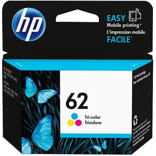 HP 62 Tri-Colour Original Ink Cartridge - Standard Yield 165 Pages - C2P06AE