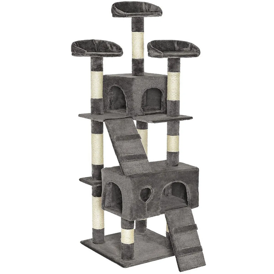 Tectake Cat Tree Scratching Post Mogli - Grey