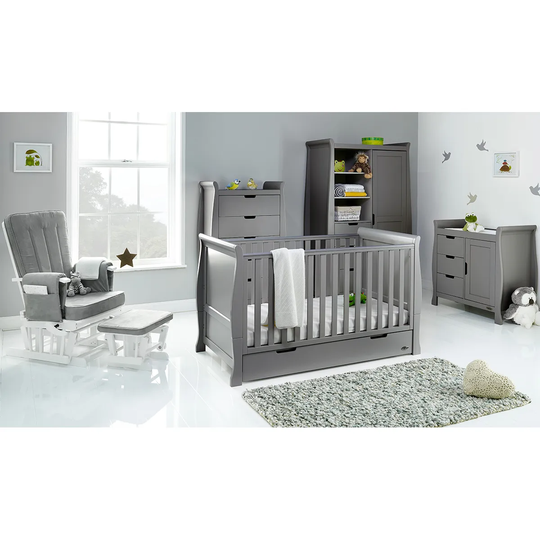 Obaby Stamford Classic Sleigh 5 Piece Room Set - Taupe Grey