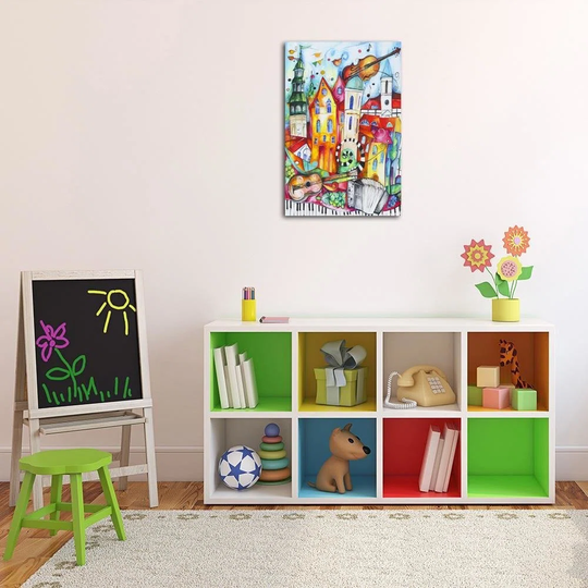 Canvas Print Colourful Music City